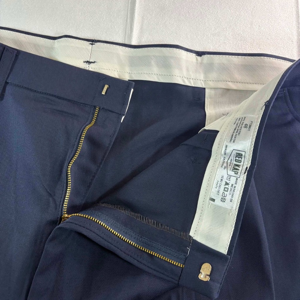 Red Kap Mens Pleated Twill Work Pants Navy Blue PT38NV1 Size 48 x 30